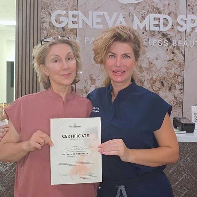 Nurse injector training with live models at Geneva Aesthetic Academy in Frisco TX
